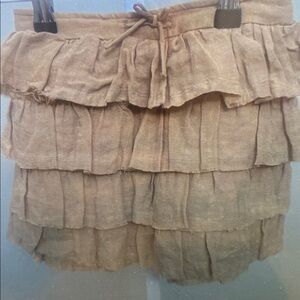 Brown Tiered Kids Skirt